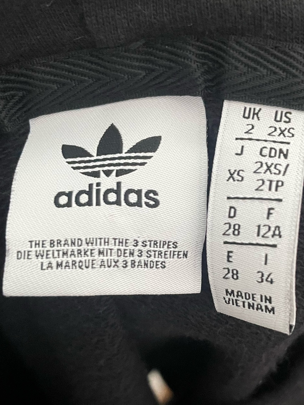 Adidas Rhinestone Trefoil Cropped Hoodie Sz XXS - Picture 5 of 6